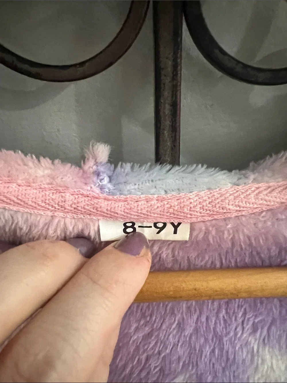 Kids Plush Unicorn Hooded Robe in Pastel Lavender and Pink NWOT
